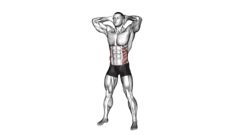 نمایش حرکت چرخش مورب ایستاده با وزن بدن