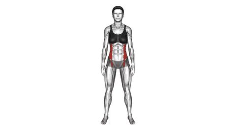 نمایش حرکت خم شدن دوطرفه به پهلو ایستاده