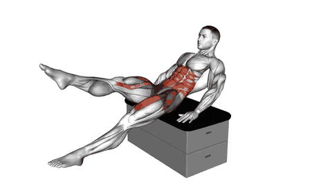 نمایش حرکت فلutter Kick نشسته روی چهارپایه پددار