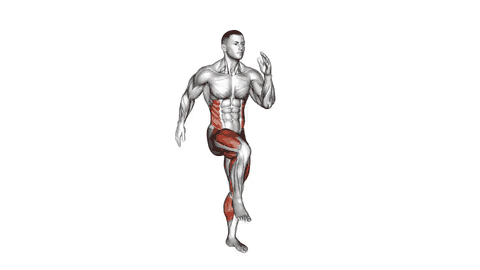 نمایش حرکت دویدن سرعتی درجا ایستاده